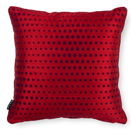 Flying coral red cushion w blue