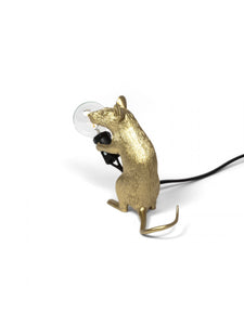 Mouse gold lamp sitting
