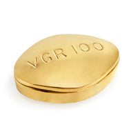 V brass pill box