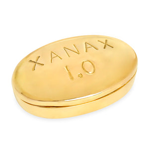 X Brass pill box