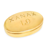 X Brass pill box