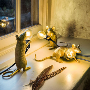 Mouse lamp gold standing